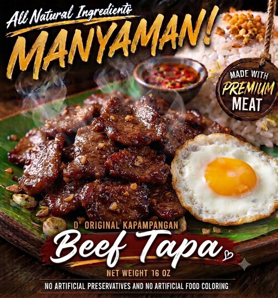 MANYAMAN premium beef tapa served with garlic rice and egg